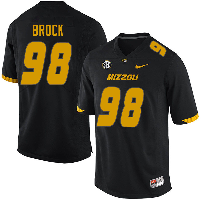 Men #98 Logan Brock Missouri Tigers College Football Jerseys Sale-Black